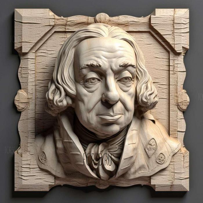 Jeremiah Bentham 4 stl model for CNC